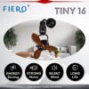 Fiero TINY 16" 3 Blades DC Motor Designer Wall Fan with 8 Speeds + RF Remote Control - Black/Walnut/Pinewood/RoseWood