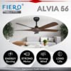 Fiero ALVIA / ALVIA LED 5 Blades 56" DC Motor Ceiling Fan with 24 Speeds Remote Control - Black/White/Pinewood/Walnut