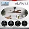 Fiero ALVIA / ALVIA 42" LED 5 Blades DC Motor Ceiling Fan with 24 Speeds Remote Control - Black/White/Pinewood/Walnut