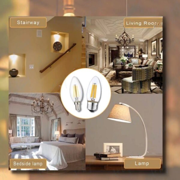 69f82c787a745_1777871992.jpg C35 Edison Light Bulb 4W E14 E27 Energy Saving Candle Bulb Chandelier Light Filament Bulb Mentol Lampu 灯泡