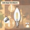 69f82c78c403c_1777871992.jpg C35 Edison Light Bulb 4W E14 E27 Energy Saving Candle Bulb Chandelier Light Filament Bulb Mentol Lampu 灯泡