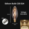 69f82c7a25f36_1777871994.jpg C35 Edison Light Bulb 4W E14 E27 Energy Saving Candle Bulb Chandelier Light Filament Bulb Mentol Lampu 灯泡