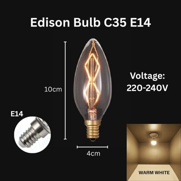 69f82c7a25f36_1777871994.jpg C35 Edison Light Bulb 4W E14 E27 Energy Saving Candle Bulb Chandelier Light Filament Bulb Mentol Lampu 灯泡