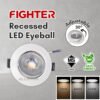 69f82c7a92bbd_1777871994.jpg FIGHTER 3W 7W Led Eyeball Recessed Downlight Spotlight Round 3000K 4000K 6500K Ceiling Spot Light Lampu Siling