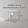 13AMP Metal CLAD SINGLE 1 Gang OR DOUBLE 2 Gang SWITCH SOCKET 3 PIN METAL CLAD