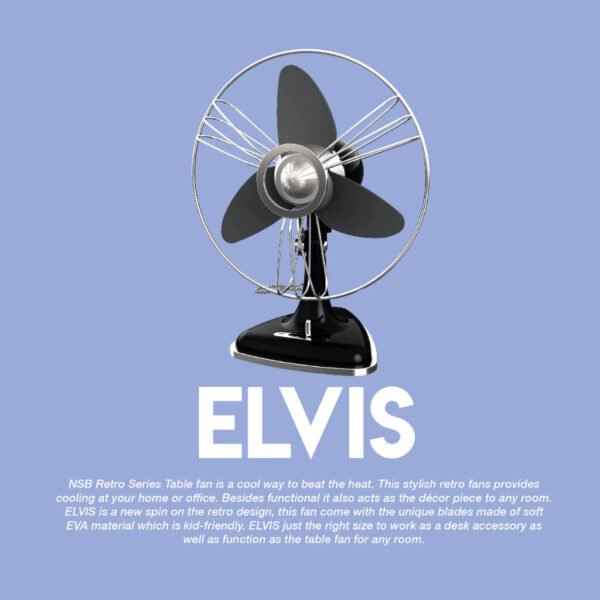 69f82c80447e0_1777872000.jpg NSB Elvis Retro Table Fan 12 INCH Black 3 Blades Soft EVA Blades KIPAS MEJA RETRO