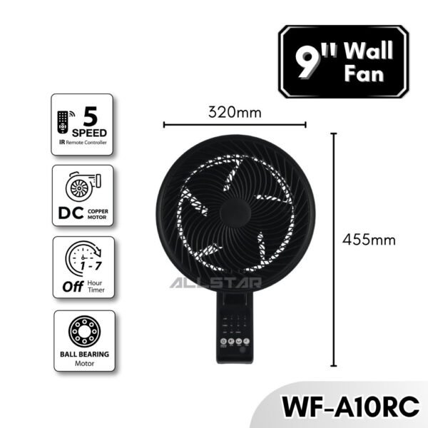 69f82c822b3d4_1777872002.jpg 【NEW】DEKA FIERO JETTO A10RC JETTO SF-B30RC 9" 5 Blades 5 Speeds with R/C DC Motor Wall Fan Stand Fan Kipas Berdiri