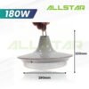 Lite-On LO1801EB LED Rechargeable Emergency Bulb – 68W / 128W / 180W Super Bright DL-6500K + USB Cable