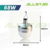 Lite-On LO1801EB LED Rechargeable Emergency Light Bulb CW USB Cable Silver 68W DL-6500K Long Battery Light Outdoor Lamp