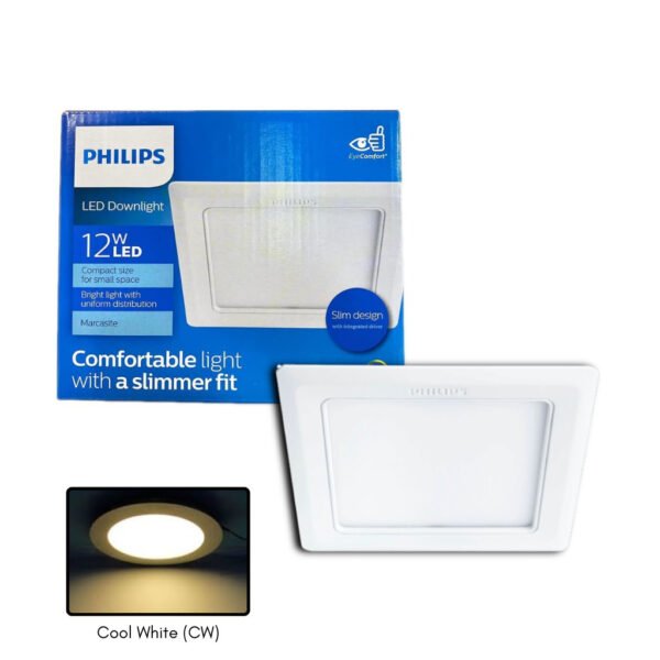 Philips Essential SmartBright 4 inch 6 inch LED Round Square Downlight Marcasite DN024B Meson Daylight Warm White