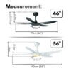 DEKA F5 DC Ceiling Fan 56" Baby Fan 46" 5 Blade DC Motor 20 Speed Remote Control Ceiling Fan LED Kipas Siling
