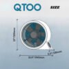 NSB QTOO 12 Inches Table Fan (White Body Brown Blade)