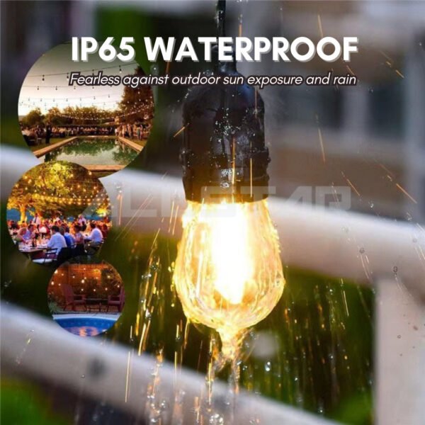 69f82c87e9998_1777872008.jpg Waterproof 10MTR X10 E27 Lamp Holder Outdoor LED String Light Cafe Garden Weatherproof Hanging Bulb Socket Patio Raya