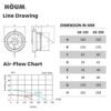 69f82c88dfe2e_1777872009.jpg Houm DE GE Series Glass Wall Mounted Ventilation Fan GE150 6inch/GE250 8inch/DE180 7inch Bedroom Toilet Exhaust Fan