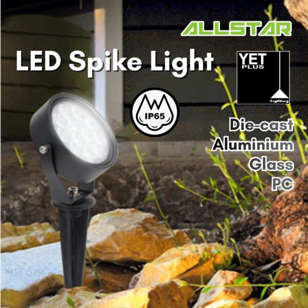 YETPlus 9W 3000K IP65 Waterproof Outdoor Garden Light LED Groundpath Light Lawn Lamp Spike Lamp Lampu Cucuk Tanah 刺钉灯
