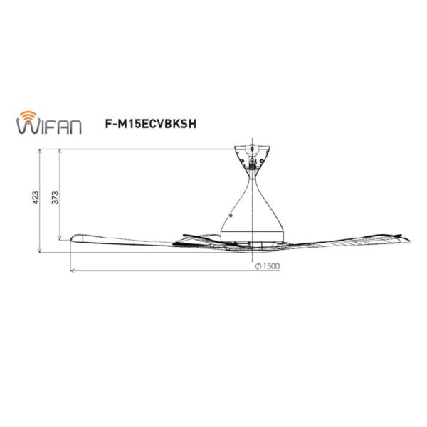 Panasonic WIFAN Wifi 5-Blade Ceiling Fan (60") F-M15ECVBKSH – Mobile App Control