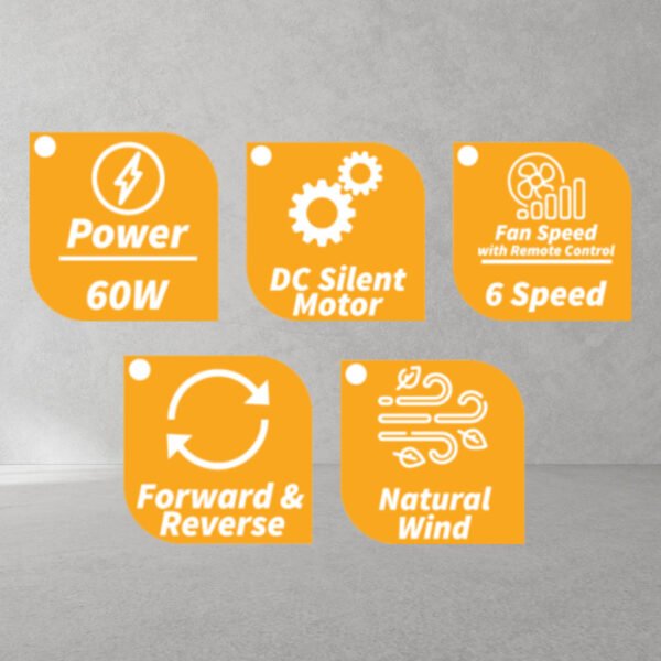 FANDASY Tuskan Series 42" Ceiling Fan 5 Metal Blades Fans Remote Control Motor Kipas Siling Syiling Cooling