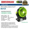 Bossman 9" Cordless Jobsite Fan 20V BCF19 Work Fan Kipas Kerja Bateri dengan Hook & Battery