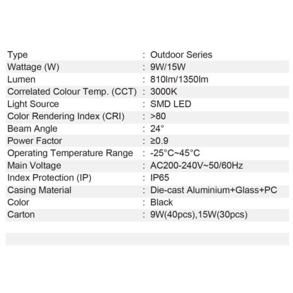 YETPlus 9W 3000K IP65 Waterproof Outdoor Garden Light LED Groundpath Light Lawn Lamp Spike Lamp Lampu Cucuk Tanah 刺钉灯