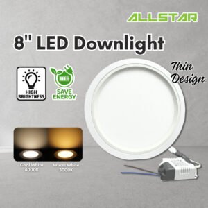 Thin LED Downlight 18W-8inch High Brightness Recessed Downlight Easy Install For Office/Hall/Store/Living Room