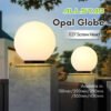 6/8/10/12/16-inch Opal Globe Outdoor Lamp, Gate Light, Pillar Light, Lampu Pagar, Globe Light Weather Proof E27 Holder