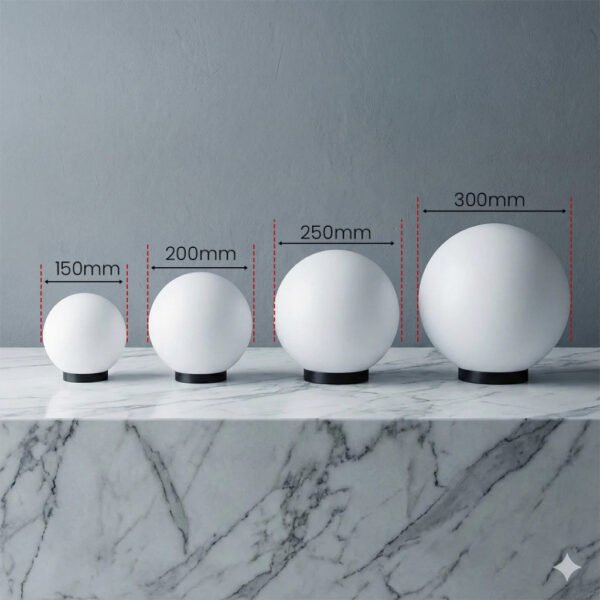 6/8/10/12/16-inch Opal Globe Outdoor Lamp, Gate Light, Pillar Light, Lampu Pagar, Globe Light Weather Proof E27 Holder