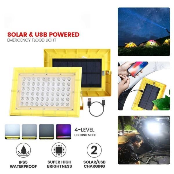 IWACHI Portable LED Camping Light 120W Outdoor High Brightness Solar Powered & USB Rechargeable Waterproof Powerbank
