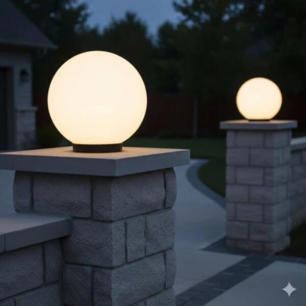 6/8/10/12/16-inch Opal Globe Outdoor Lamp, Gate Light, Pillar Light, Lampu Pagar, Globe Light Weather Proof E27 Holder