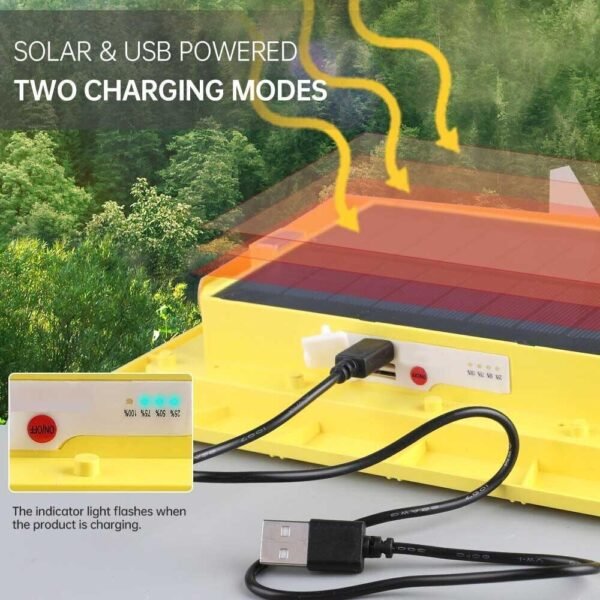 IWACHI Portable LED Camping Light 120W Outdoor High Brightness Solar Powered & USB Rechargeable Waterproof Powerbank
