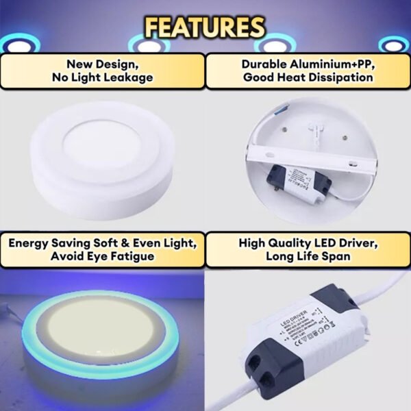 LED Surface Downlight 3 Mode 3 Color 12W 18W 24W Mounted Home Lighting Ceiling Light Lampu Siling 3 Mod 3 Warna