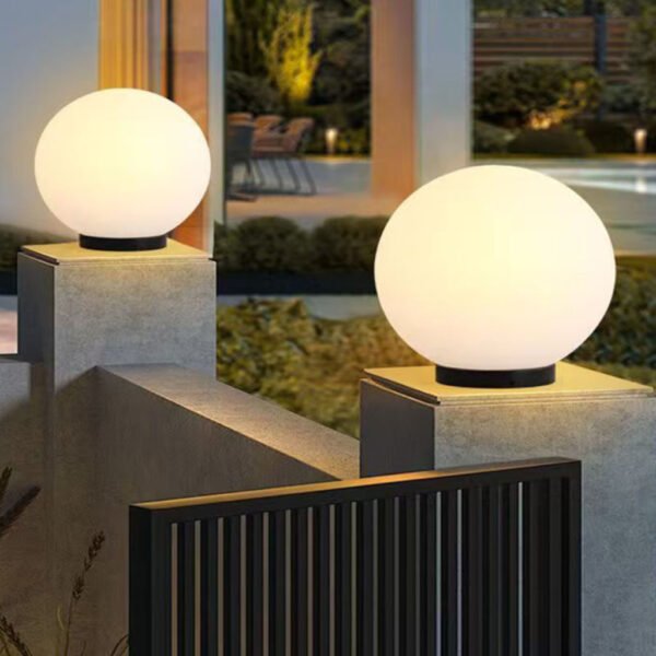 6/8/10/12/16-inch Opal Globe Outdoor Lamp, Gate Light, Pillar Light, Lampu Pagar, Globe Light Weather Proof E27 Holder