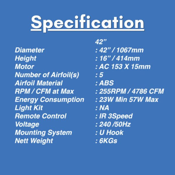 69f82c8ff0c94_1777872016.jpg NSB MAX/XTREME 42'' Ceiling Fan 5 Blades AB/BK With Remote Control 4 Speed Turbo/ Kipas Siling NSB