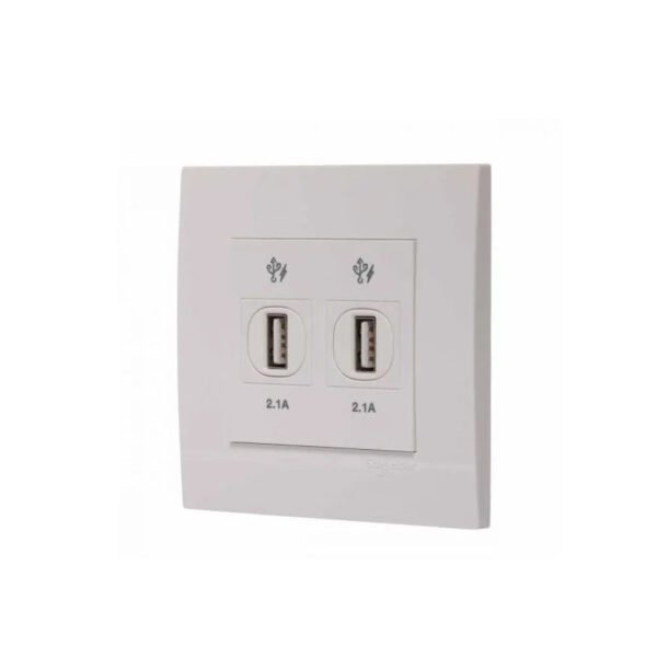Schneider Vivace Switch USB Socket 2x2.1A USB Socket White SIRIM Fast Charging