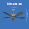 69f82c9069230_1777872016.jpg NSB MAX/XTREME 42'' Ceiling Fan 5 Blades AB/BK With Remote Control 4 Speed Turbo/ Kipas Siling NSB