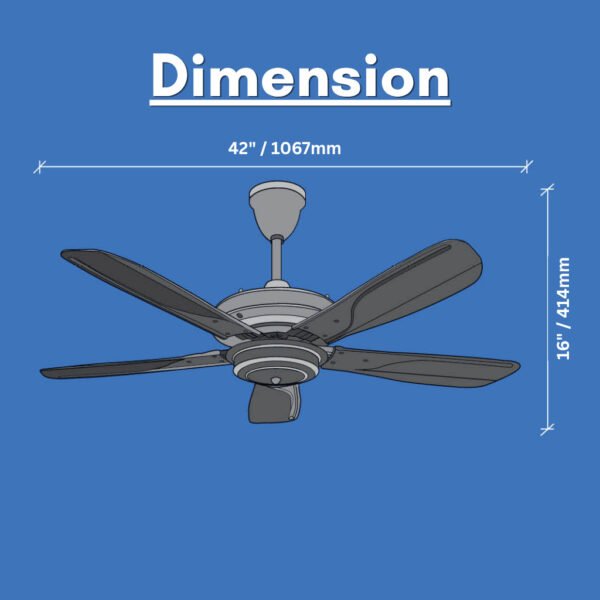 69f82c9069230_1777872016.jpg NSB MAX/XTREME 42'' Ceiling Fan 5 Blades AB/BK With Remote Control 4 Speed Turbo/ Kipas Siling NSB