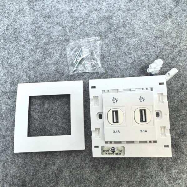 Schneider Vivace Switch USB Socket 2x2.1A USB Socket White SIRIM Fast Charging