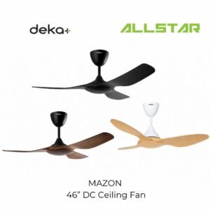 72 DEKA+ MAZON 46'' 3 Blades 24 Speeds + Reverse with Remote Control DC Motor Black / Walnut / Pinewood Ceiling Fan