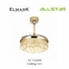 76 Elmark Fanaway 42" Crystal Ceiling Fan Decorative Ceiling Fan Chandelier