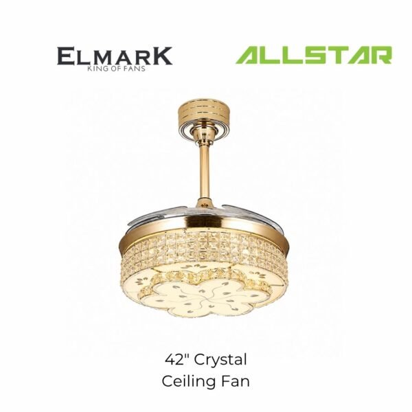 76 Elmark Fanaway 42" Crystal Ceiling Fan Decorative Ceiling Fan Chandelier