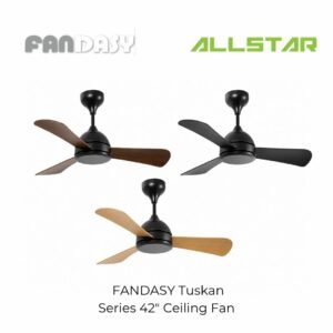 78 FANDASY Tuskan Series 42" Ceiling Fan 5 Metal Blades Fans Remote Control Motor Kipas Siling Syiling Cooling