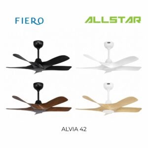79 Fiero ALVIA / ALVIA 42" LED 5 Blades DC Motor Ceiling Fan with 24 Speeds Remote Control - Black/White/Pinewood/Walnut