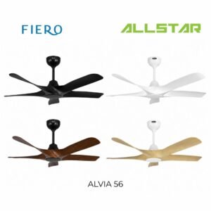 80 Fiero ALVIA / ALVIA LED 5 Blades 56" DC Motor Ceiling Fan with 24 Speeds Remote Control - Black/White/Pinewood/Walnut