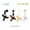 Fiero TINY 16" 3 Blades DC Motor Designer Wall Fan with 8 Speeds + RF Remote Control - Black/Walnut/Pinewood/RoseWood