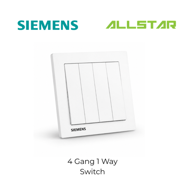 Siemens Delta Relfa Switch 4 Gang 1 Way