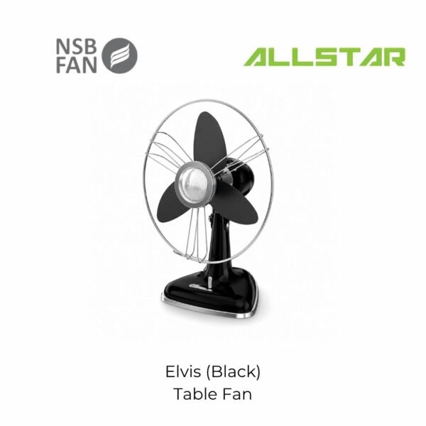 92 NSB Elvis Retro Table Fan 12 INCH Black 3 Blades Soft EVA Blades KIPAS MEJA RETRO