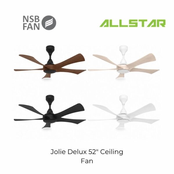 93 NSB FAN | JOLIE 52 Inches 5 Blade ABS DC Motor 6 R/F Speeds Remote Control Designer Ceiling Fan