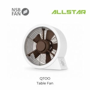 NSB QTOO 12 Inches Table Fan (White Body Brown Blade)